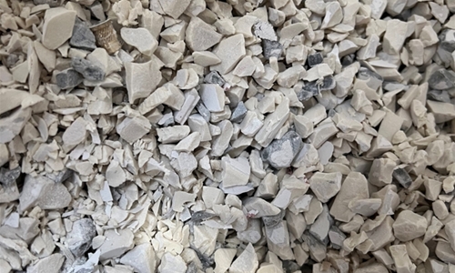 Waste Polyurethane Tooling Board ground into chippings for re use - #Circular Manufacturing