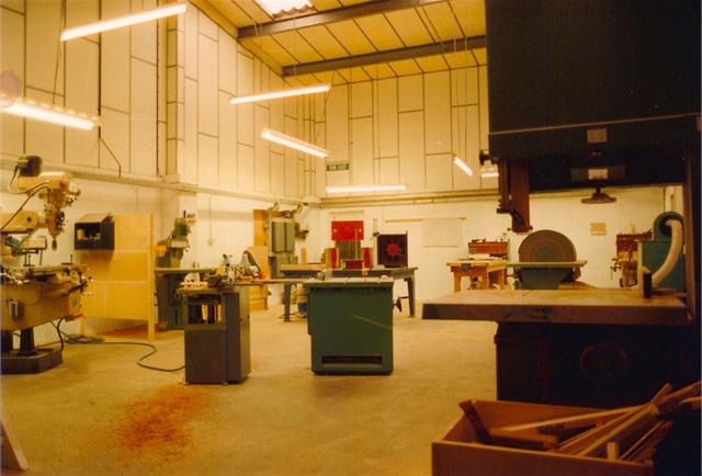 Inside the Patternshop, showing the first machines and plenty of space!