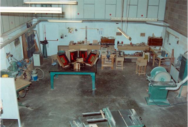 The Patternshop filling up: 2 toolboxes, more machines, some talent and ingenuity but NO heating! Winter ’89-90 was a cold time to be at Midas.